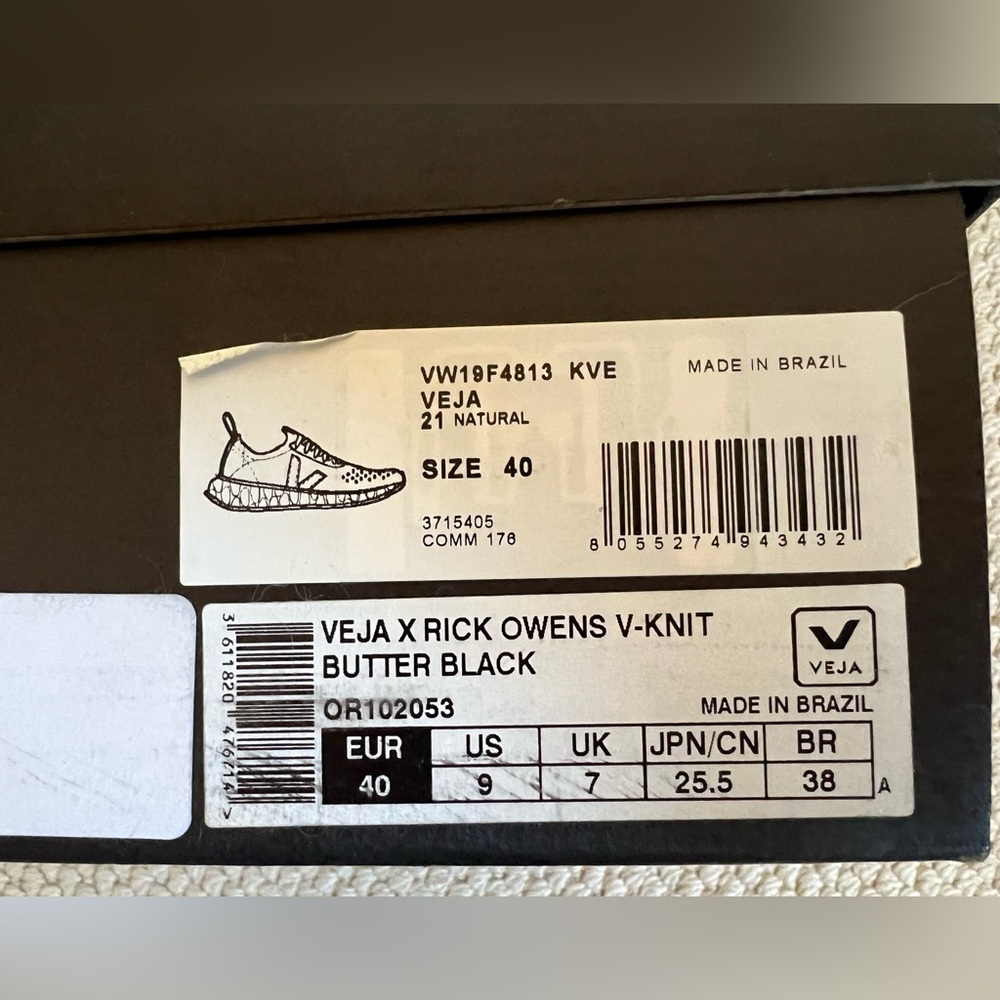 ✨SOLD✨BNIB Collector’s Rick Owens x Veja Sneakers in Butter/Natural 2019 - Picture 13 of 15